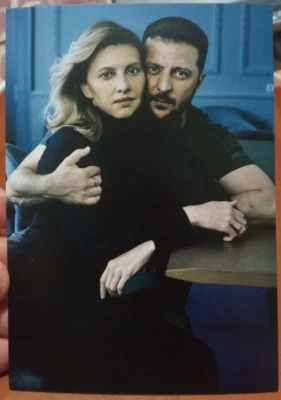 Postcard Couple of Year Volodymyr and Olena Zelensky President and First Lady - Image 1 of 2