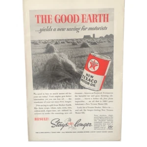 Vintage 1938 Texaco Motor Oil The Good Earth Ad Advertisement - Picture 1 of 4