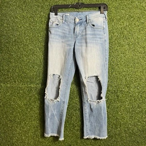 True Religion Jeans Womens Size 25 Starr Cropped Straight Light Wash - Picture 1 of 11