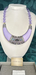 Retired Sign Heidi Daus purple jeweled bib necklace NIB - Picture 1 of 4
