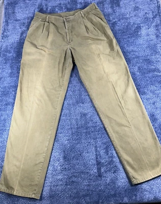 Woolrich Pants Men’s 33/34 80s Mexico Green Trouser Moss Faded Vintage Office - Image 1 of 4