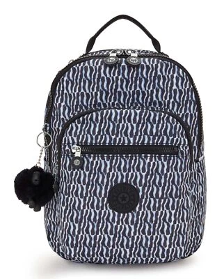 kipling Basic Print Seoul Backpack S Holiday Waves hellblau - Bild 1 von 4