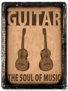 GUITAR metal SIGN rock band bass VINTAGE style gift MUSIC STUDIO wall decor 021 - Picture 1 of 2