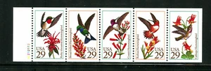 US 2646a, 1992 29c HUMMINGBIRDS, UNF BKLT PANE OF 5, P# A2212112, MNH (US842) - Picture 1 of 1