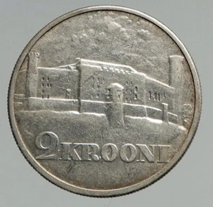 1930 ESTONIA Toompea Fortress at Tallinn VINTAGE OLD Silver 2 Krooni Coin i94621 - Picture 1 of 3