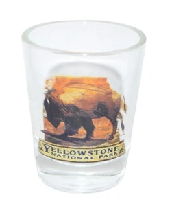 Yellowstone Nationalpark Schnapsglas Buffalo klar Barware Mancave - Bild 1 von 4