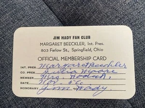 1950s Wrestling Fan Club Membership Card Jim Hardy NWA Wrestler Autogrpah Signed - Picture 1 of 1