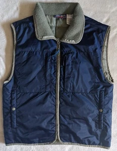 Spalding Athletic Apparel Mens Navy Cargo Puffer Vest W/ Knit Collar Size Large - Picture 1 of 12