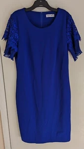 PLB Women's Designer Office Party Dinner Wear Dress Size 50 Blue - Picture 1 of 5