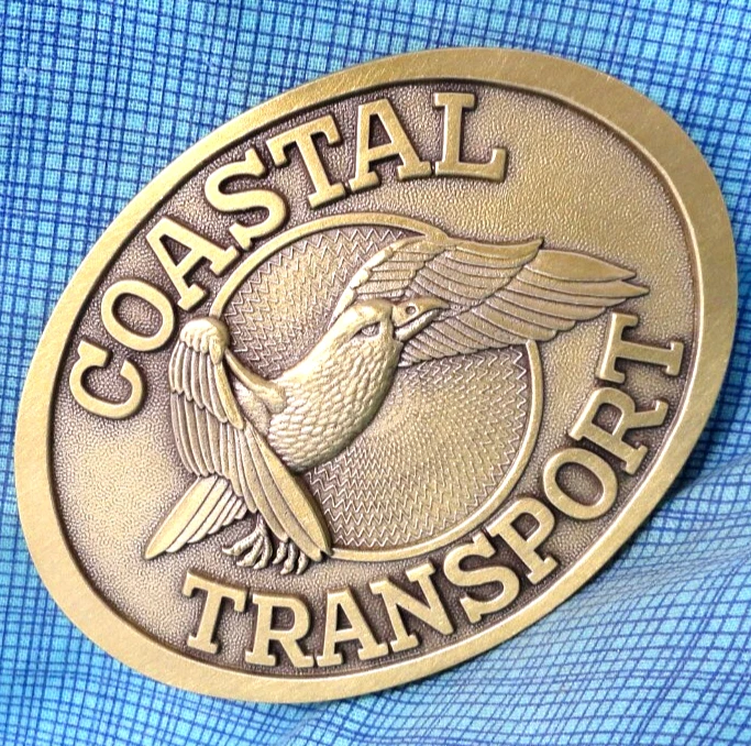 Coastal Transport Promo Belt Buckle Trucker Gull Logo Vtg 80s Pewter USA .GMP078 - Image 1 of 4