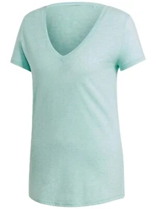 adidas Women's ID Winners V-Neck Short Sleeve Tee, Clear Mint/Legend Ivy, Small - Picture 1 of 3