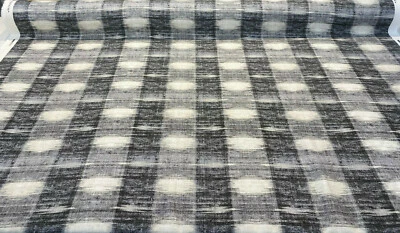 Waverly Sashika Linen Plaid Cinder Gray Black  Fabric by the yard  - Image 1 of 4