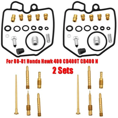 Kit de reconstrucción de carburador para Honda Hawk 400 CB400T CB400 N 1980-81 2x Foto 1 de 4