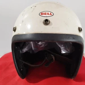 Vtg Bell RT 1974 White 7 1/2 Motorcycle Motocross Open face Racing Helmet - Picture 1 of 16
