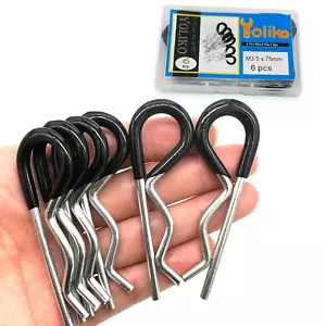 6 Pcs Heavy Duty Hitch Pins Clip R Clips Spring Retaining Wire Hair Pins Cotter - Picture 1 of 12