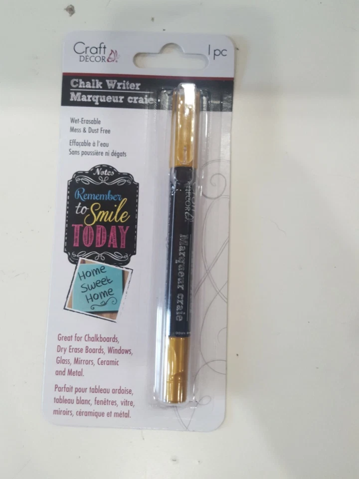 Decoración artesanal - Escritor de tiza borrable en húmedo sin desorden y polvo. (Oro) Foto 1 de 3