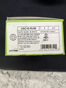 Leviton OSC10-RUW Low Voltage Ultrasonic 360° Occupancy Sensor Ceiling 1000sf - Picture 1 of 1