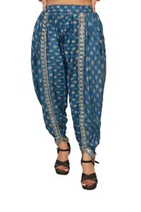 Beautiful Cotton Plain Dhoti With Lace Blue Color For Women K802 - Picture 1 of 5