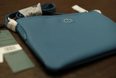 Lacoste Flat Crossover Bag, NF1887PO, Teal, PVC w/ Leather Trimmings, Brand New - Image 1 of 4