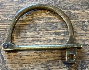 Vintage WW1 Soldiers Kit Bag D-Ring for Padlock, 4" inch, Solid Brass - Picture 1 of 3