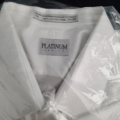New PLATINUM Series Men's Size 37/38 ( XXL ) White Shirt Cotton Button Down - Image 1 of 3