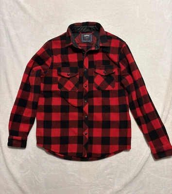 Company Eighty One Mens Large Jacket Shirt Plaid Button Lumberjack Fleece Pocket - Image 1 of 4