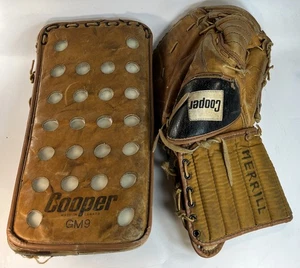 JUEGO DE GUANTES DE PORTERO DE HOCKEY VINTAGE COOPER GM 9 BLOQUEADOR Y CAPTURA RARO - Imagen 1 de 7
