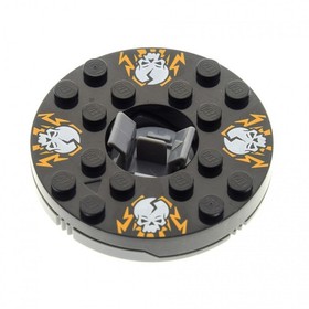 1x Lego Ninjago Spinner Round 6x6x1 Black Skull 2116 4612295 92549c02pb03