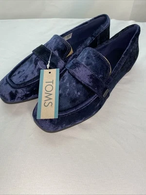 Tom’s Mujer’s Lynette Azul Marino Terciopelo Triturado Talla 6 Nuevo con Etiquetas Foto 1 de 4