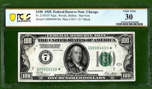 1928💲100  Federal Reserve  🌟NUMERICAL  STAR NOTE   🌟  PCGS  30 - Picture 1 of 6