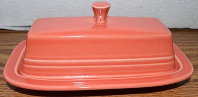 Fiesta USA Butter Dish w Lid Persimmon Homer Laughlin HLC USA Fiestaware - Image 1 of 3
