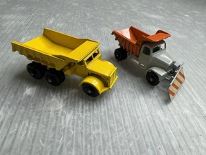 vintage 1960s Lesney MATCHBOX No. 16 Scammell Snow Plough & 6 Euclid Dump Truck - Picture 1 of 12