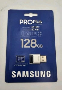 SAMSUNG Pro Plus 128Go avec Lecteur USB 3.0 Carte Mémoire Micro SD SDXC *Neuf* - Photo 1 sur 2