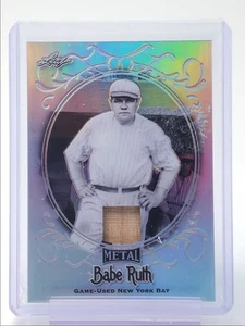BABE RUTH 2019 LEAF METAL SILVER GAME-USED BAT PATCH /10 Q1518 - Picture 1 of 2