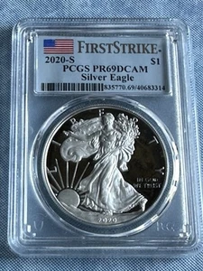2020-S PF69 PCGS DCAM American silver eagle . - Picture 1 of 2