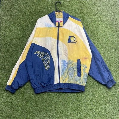 Vintage Indiana Pacers Windbreaker Mens XL Full Zip Pro Player Distressed 90s - Image 1 of 4