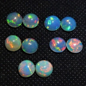 Natural Welo Fire Opal - 6 mm Round Opal - Ethiopian Opal Wholesale Lot 4 Pieces - Picture 1 of 5