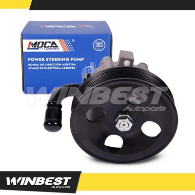 Power Steering Pump w/ Pulley for 2007-2010 Kia Rondo Magentis 06-10 Optima 2.4L - Image 1 of 4