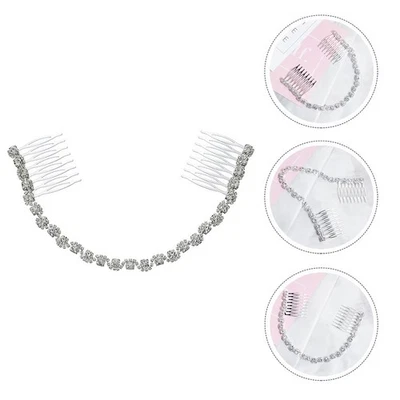 1 pc chic cristallo adornment sweet -wear affascinante pettine (argento) - Immagine 1 di 4