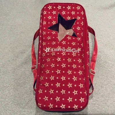 American Girl Doll Carrier Travel Case Backpack Star Power Red Very Good Cond - Image 1 of 4