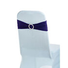 Elastic Stretch Shiny Plain Bow Chair Band with Plastic Slider Buckle Decoration