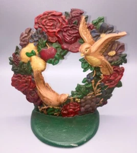 Midwest Importers Cannon Falls fermaporta ghirlanda ferro uccellini frutta Natale carino - Foto 1 di 12
