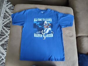 Y2K Marvin Harrison Reebok All Time TD Leader Colts Tee Shirt Blue Size Large