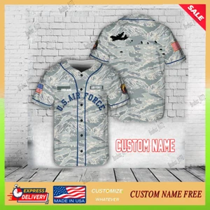 Kundenspezifischer Name US Air Force 71st Rescue Squadron amerikanische Flagge Baseball Trikot tarnfarben - Bild 1 von 5