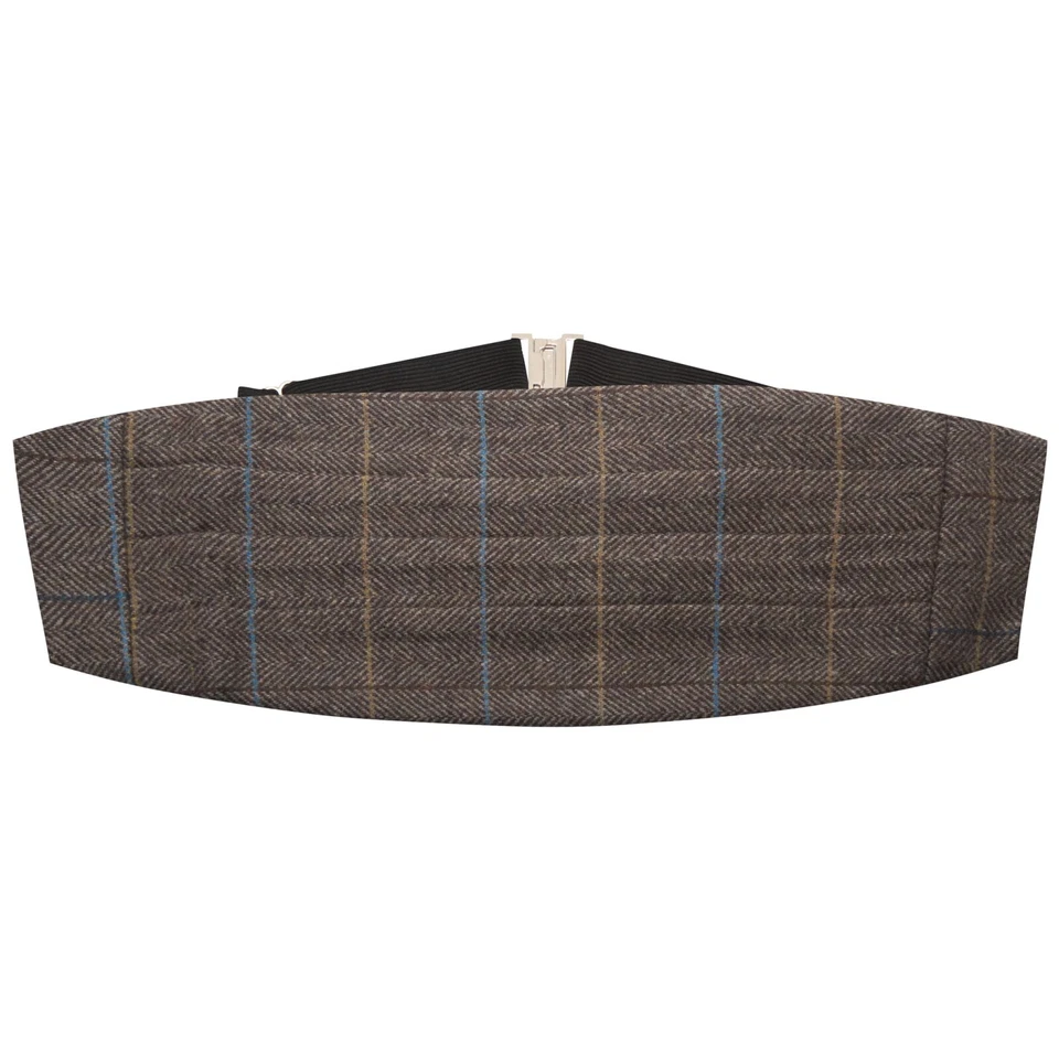 Faja de tweed a cuadros marrón nogal Foto 1 de 1