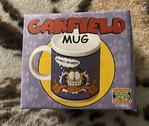 Garfield Ceramic Coffee Mug Cup in Box PAWS Wakey Nap NIB 2003 25th Cat Ceramic - Picture 1 of 5