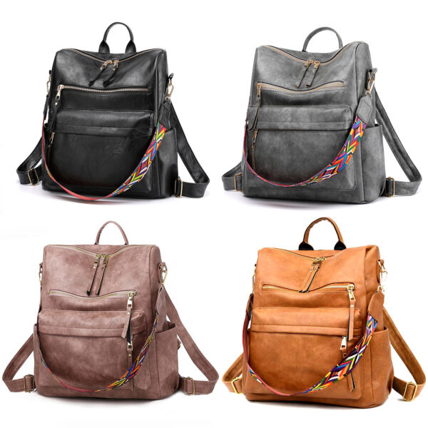 Girl Women Retro Backpack PU Leather Shoulder Handbag Fashion Travel Bag Satchel