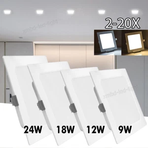 9W/12W/18W/24W LED Recessed Ceiling Panel Light Fixture Downlight Ultra-Thin US - Picture 1 of 16