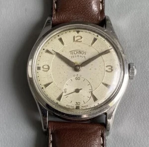 Vintage Technos Birka Manual Wind Wristwatch. Felsa 390 Stainless Steel. Working - Picture 1 of 11
