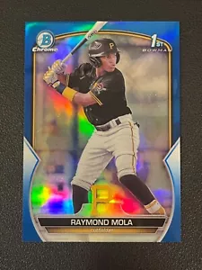 Raymond Mola 2023 Bowman Chrome 1st Blue Refractor Pirates BCP-198 - Picture 1 of 2